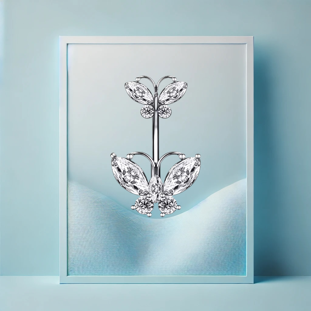 Double Butterfly Bauchpiercing