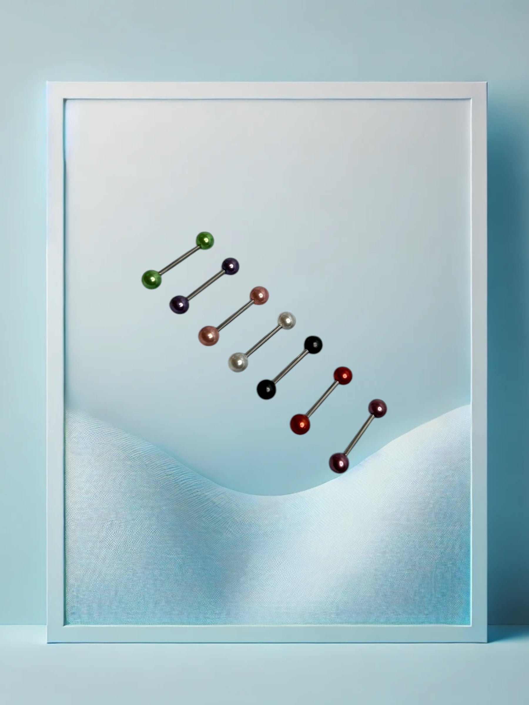 Rainbow Pearl Zungenpiercing
