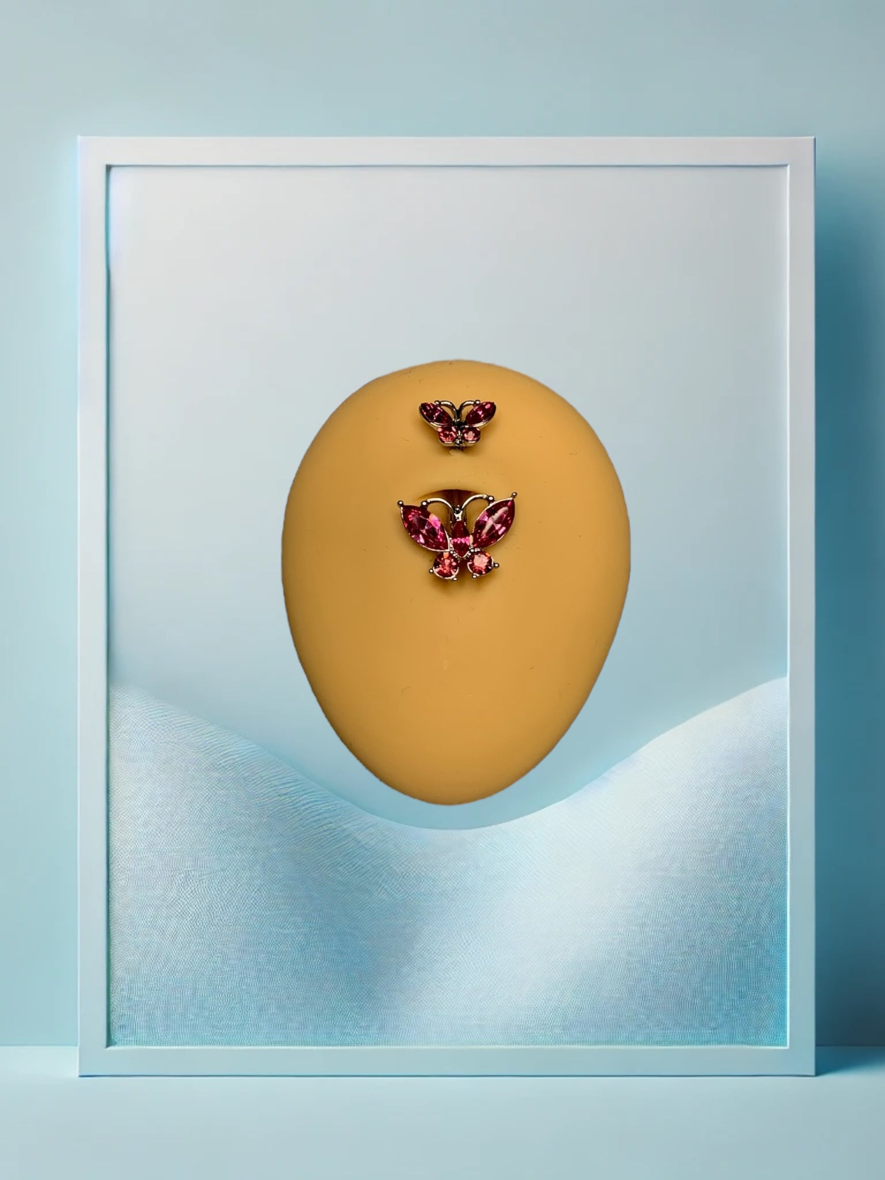 Double Butterfly Pink Bauchpiercing - IcyBelly