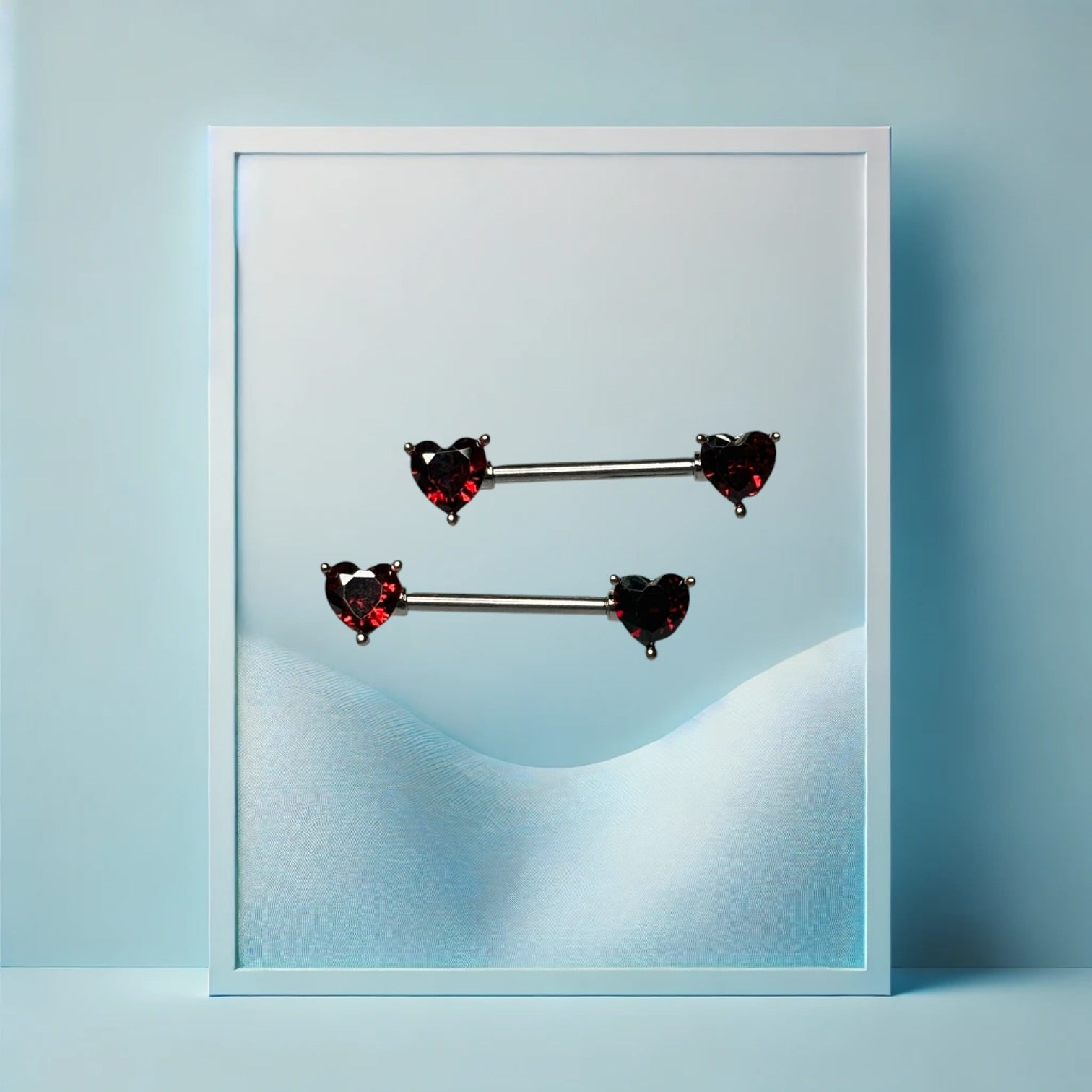 Baby Heart Nippelpiercing Rot