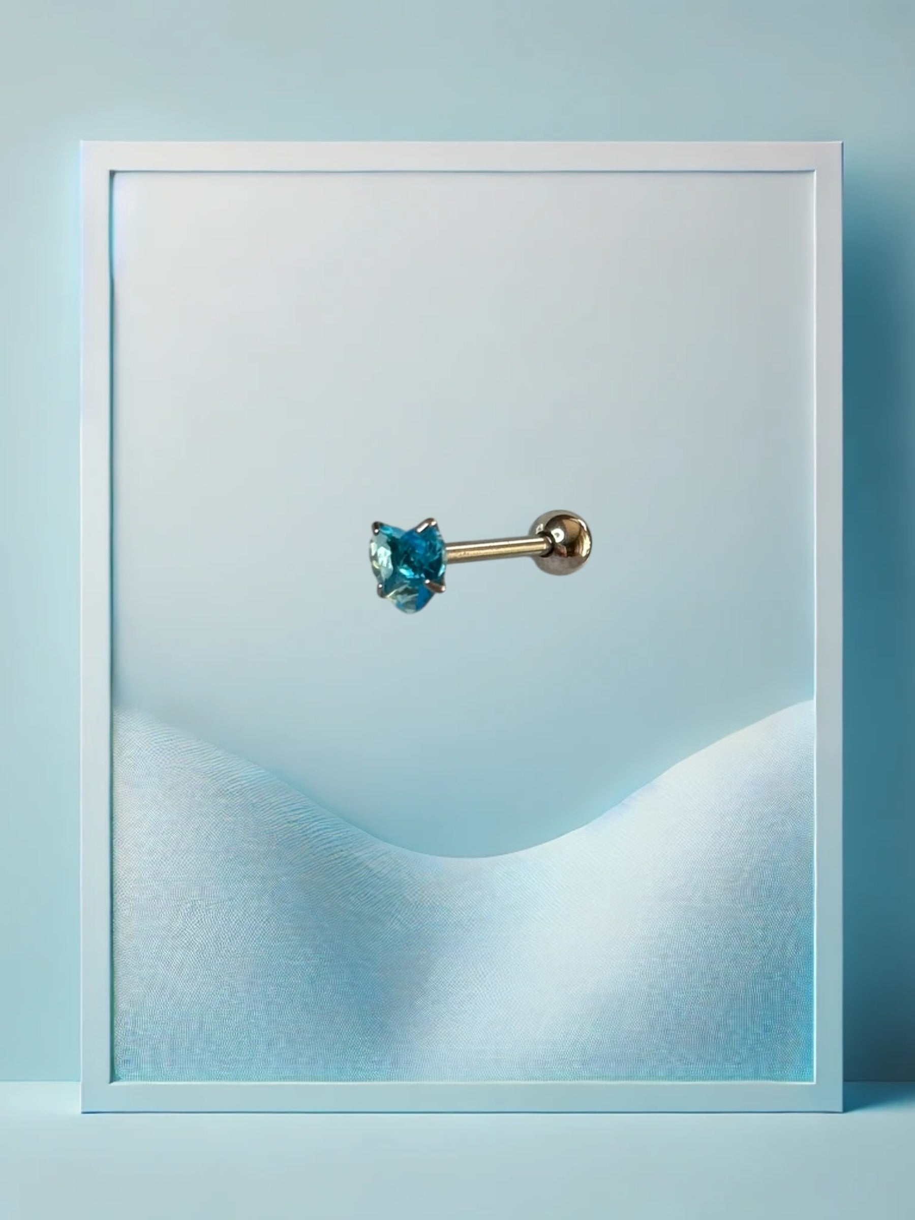 Babyblue Heart piercing alla lingua
