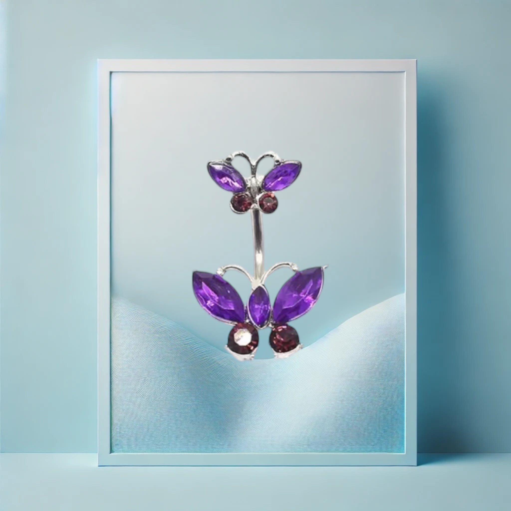 Double Butterfly Purple Bauchpiercing