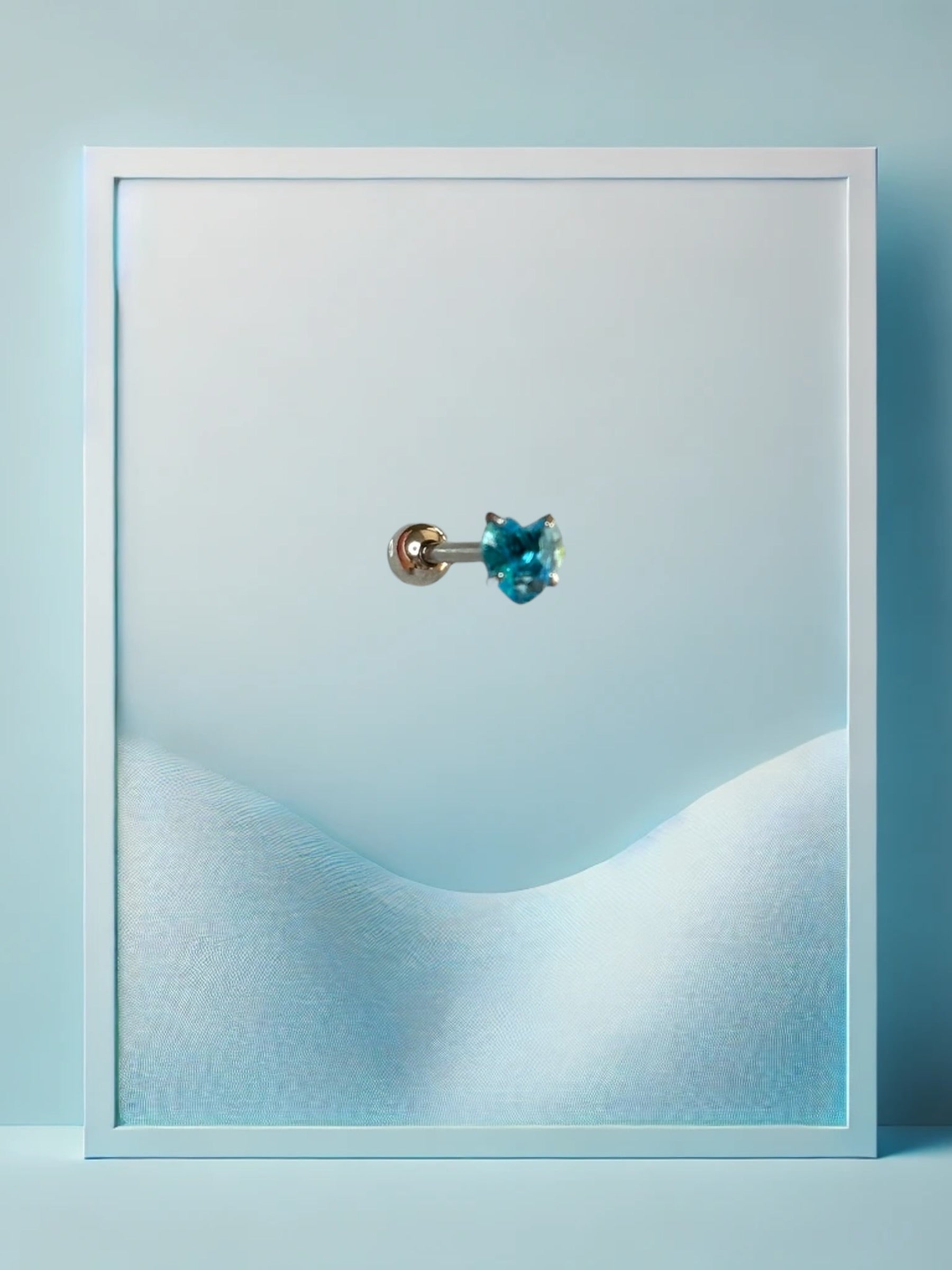 Babyblue Heart Zungenpiercing
