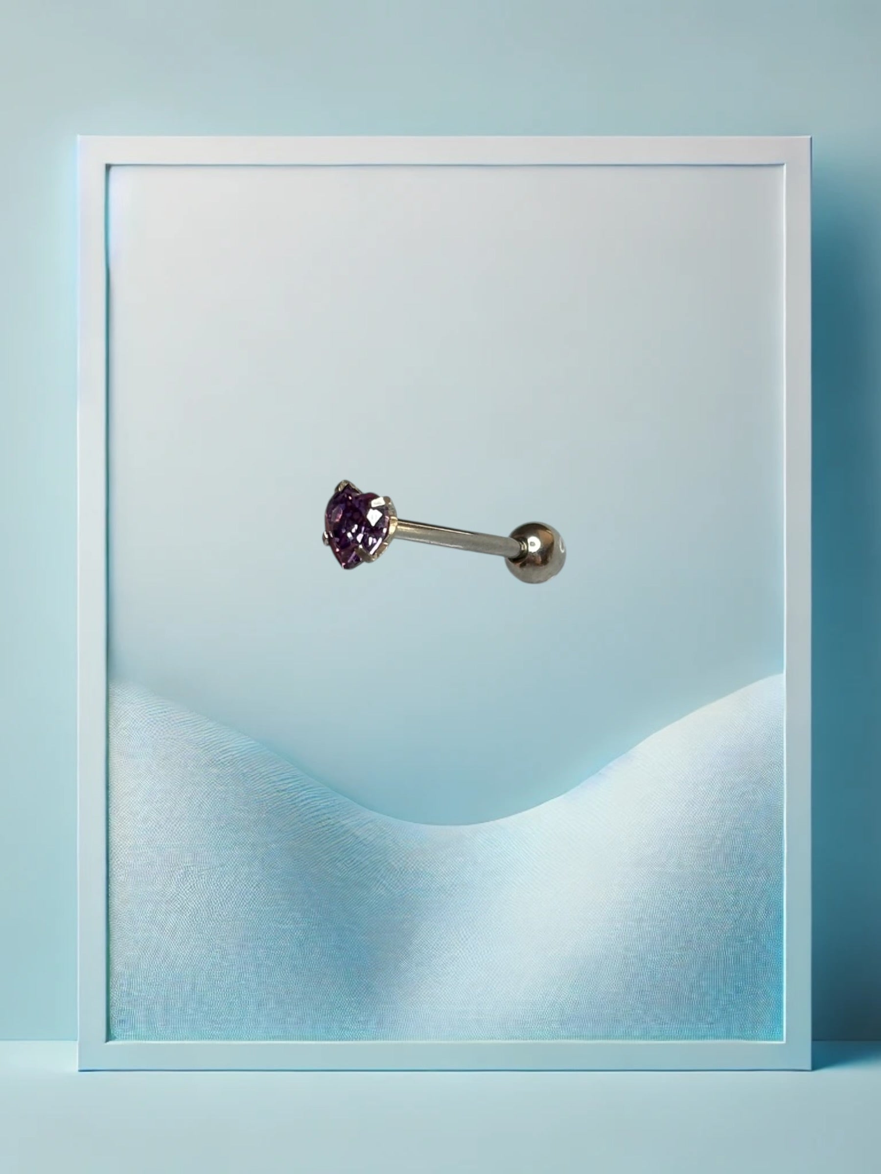Purple Heart Zungenpiercing