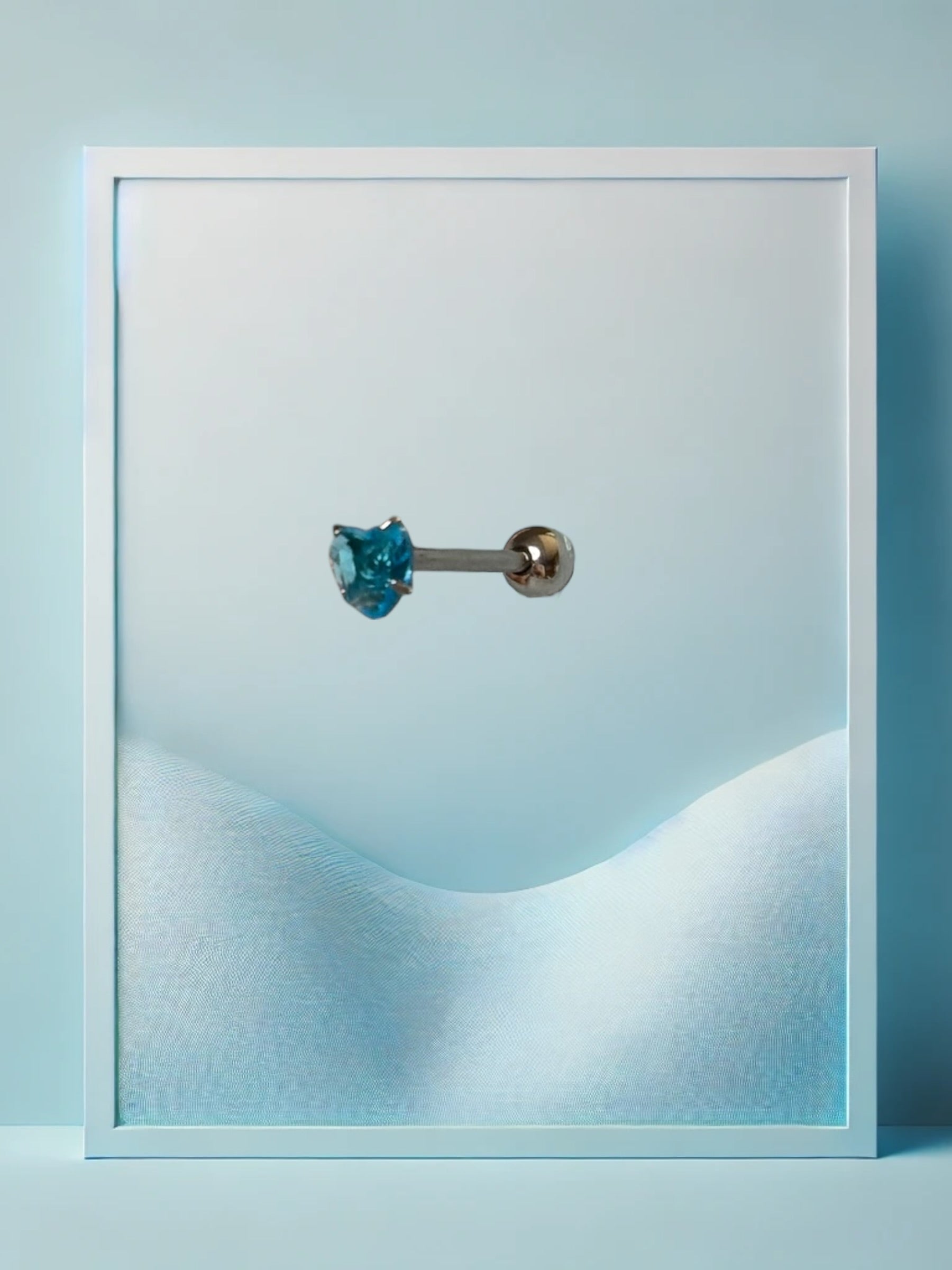 Diamond Heart Zungenpiercing Titan