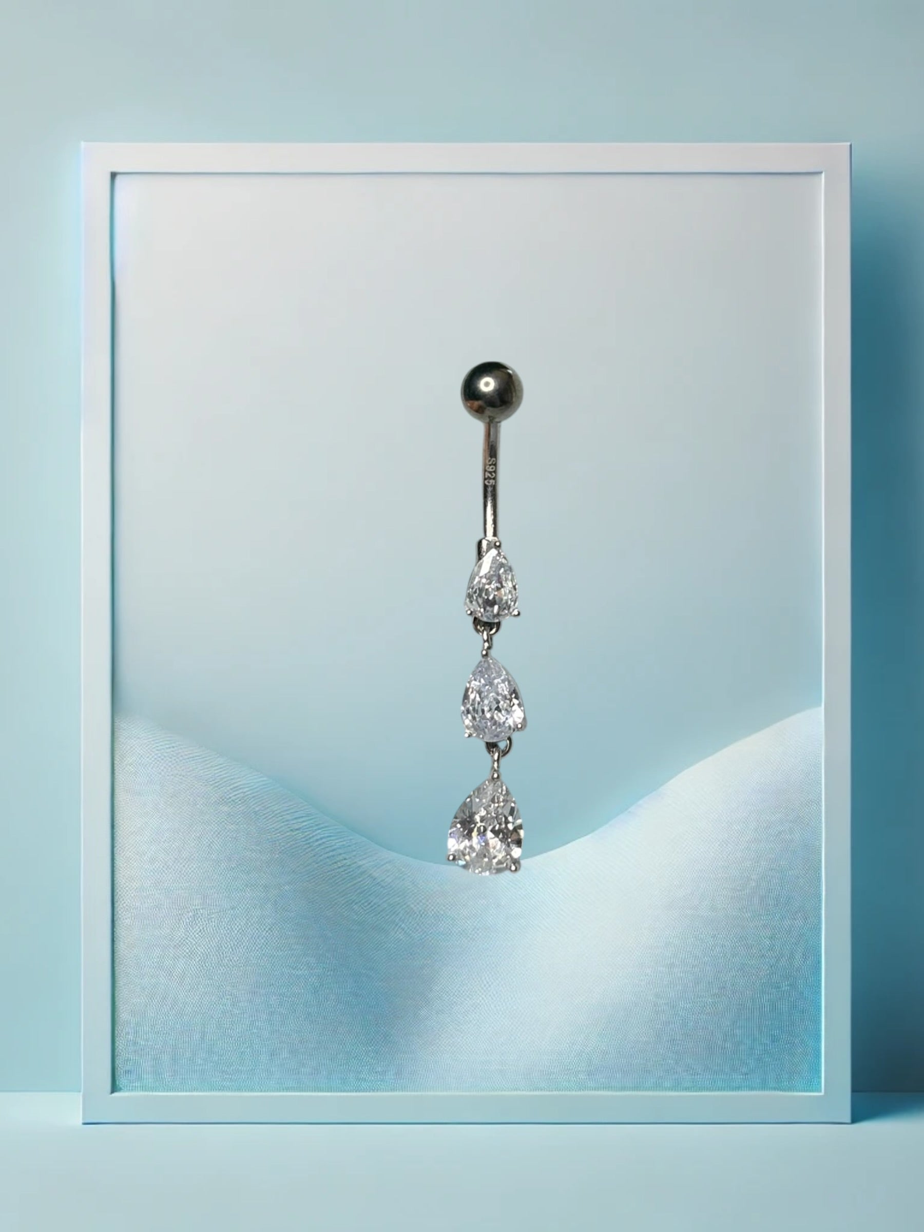 Crystal Cascade Bauchpiercing S925