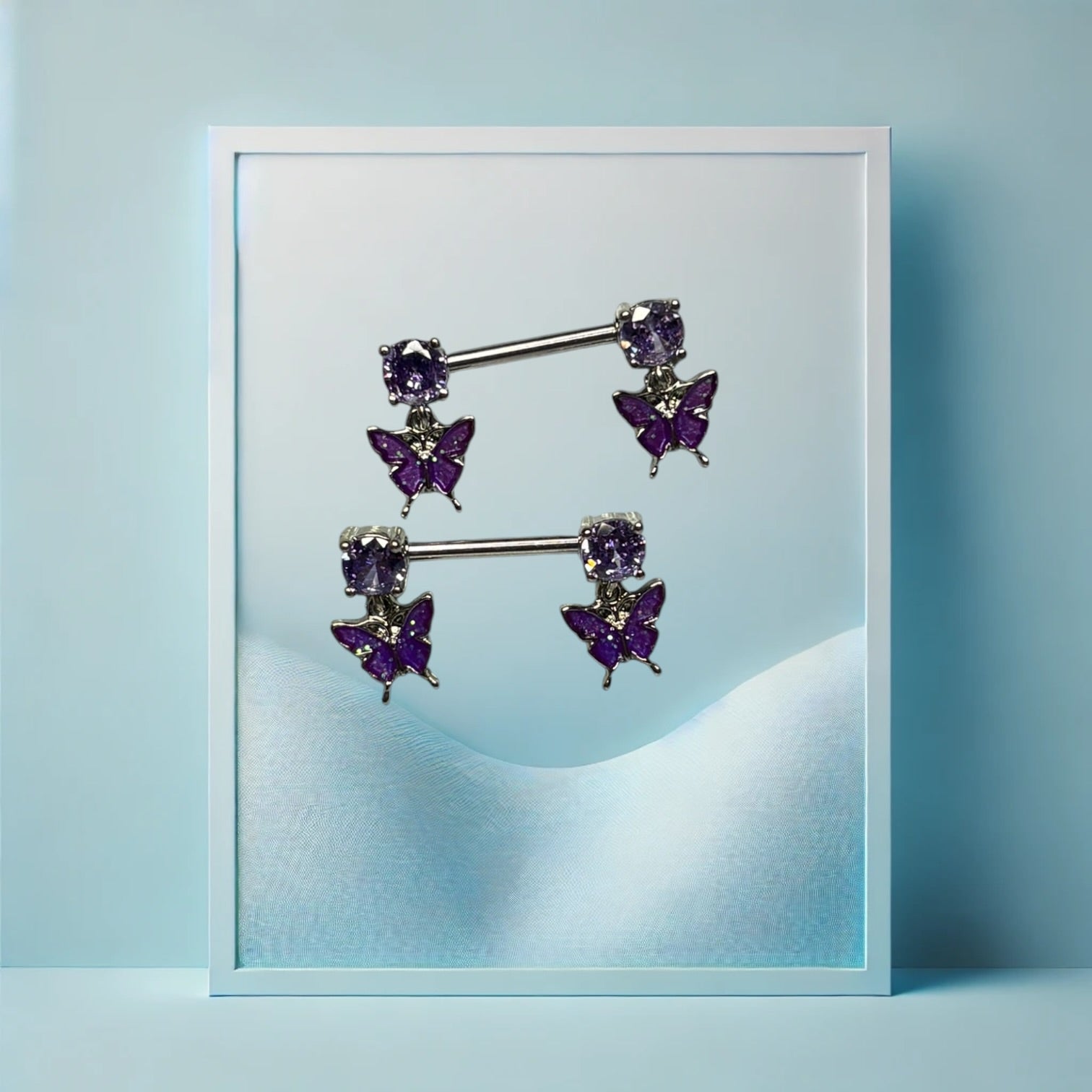 Purple Wing Nippelpiercing