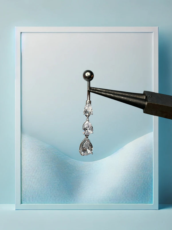 Crystal Cascade Bauchpiercing S925